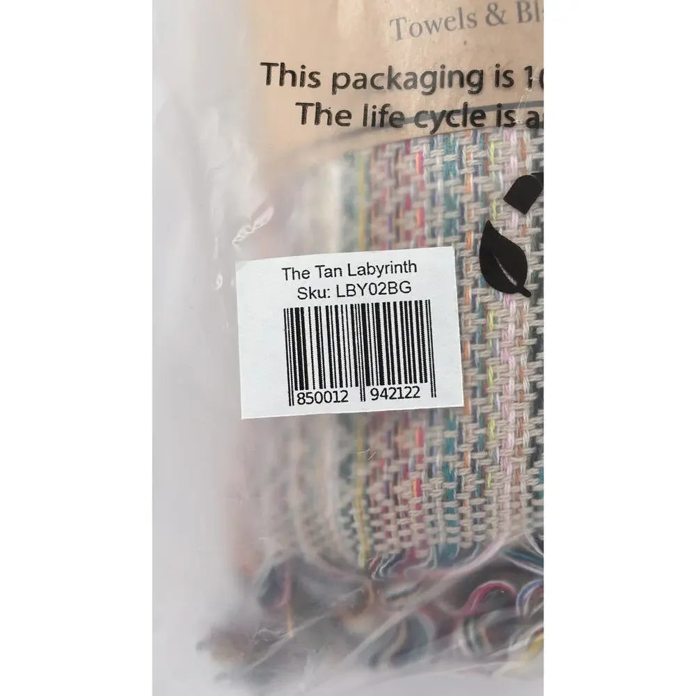 Teema Tan Labyrinth Turkish Cotton Towel Bath Sheet Blanket 70